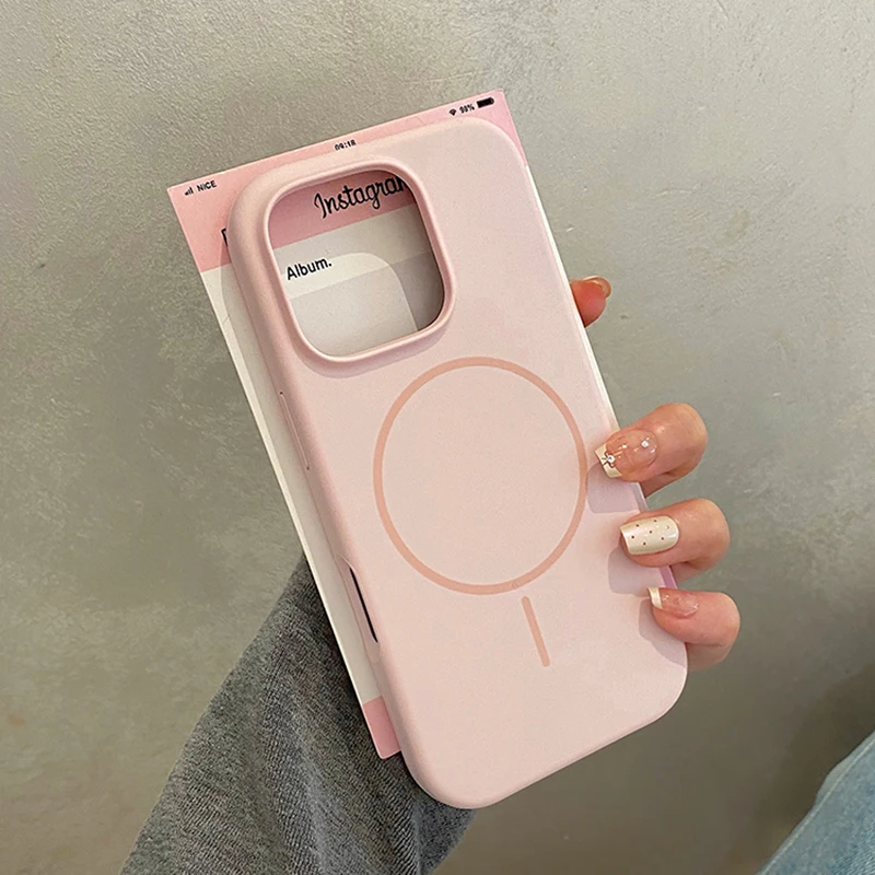 

Magnetic Magsafe Liquid Silicone Case For iPhone 16 15 14 13 12 11 Pro Max Plus Matte Candy Color Soft Back Cover Lovely Shell