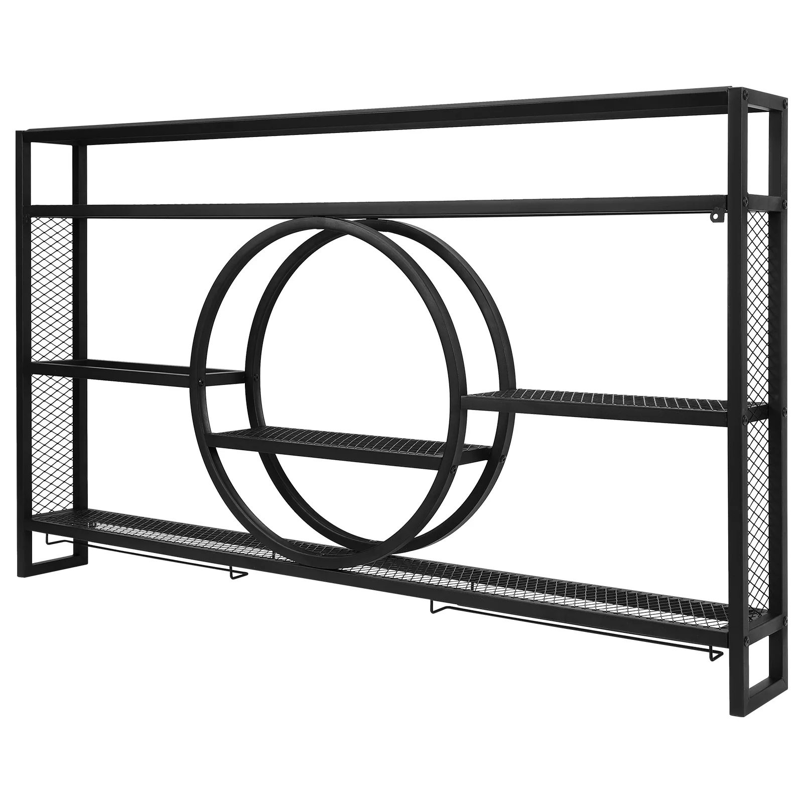 بار زجاجة الخمور عرض الرف مع مصباح ليد الحديد بار الخمور الجرف سعة كبيرة العائمة جدار النبيذ قوس للمطبخ المنزل