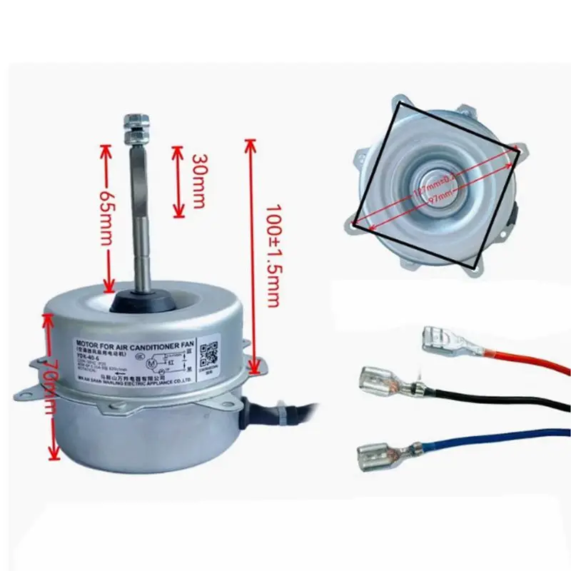 YDK-40-6 Universal 1P1.5P 2P Air Conditioning Outdoor Unit Fan Motor Copper Wire External Fan Cooling Motor