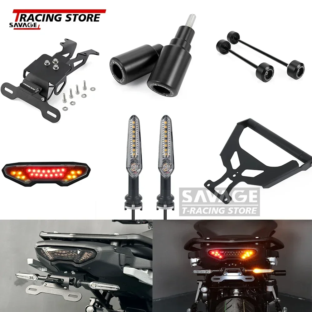 

For YAMAHA Tracer 9 /GT 9GT License Plate Holder with Light Taillight Tail Brake Light Turn Signal 9 GT Frame Sliders Wheel Axle