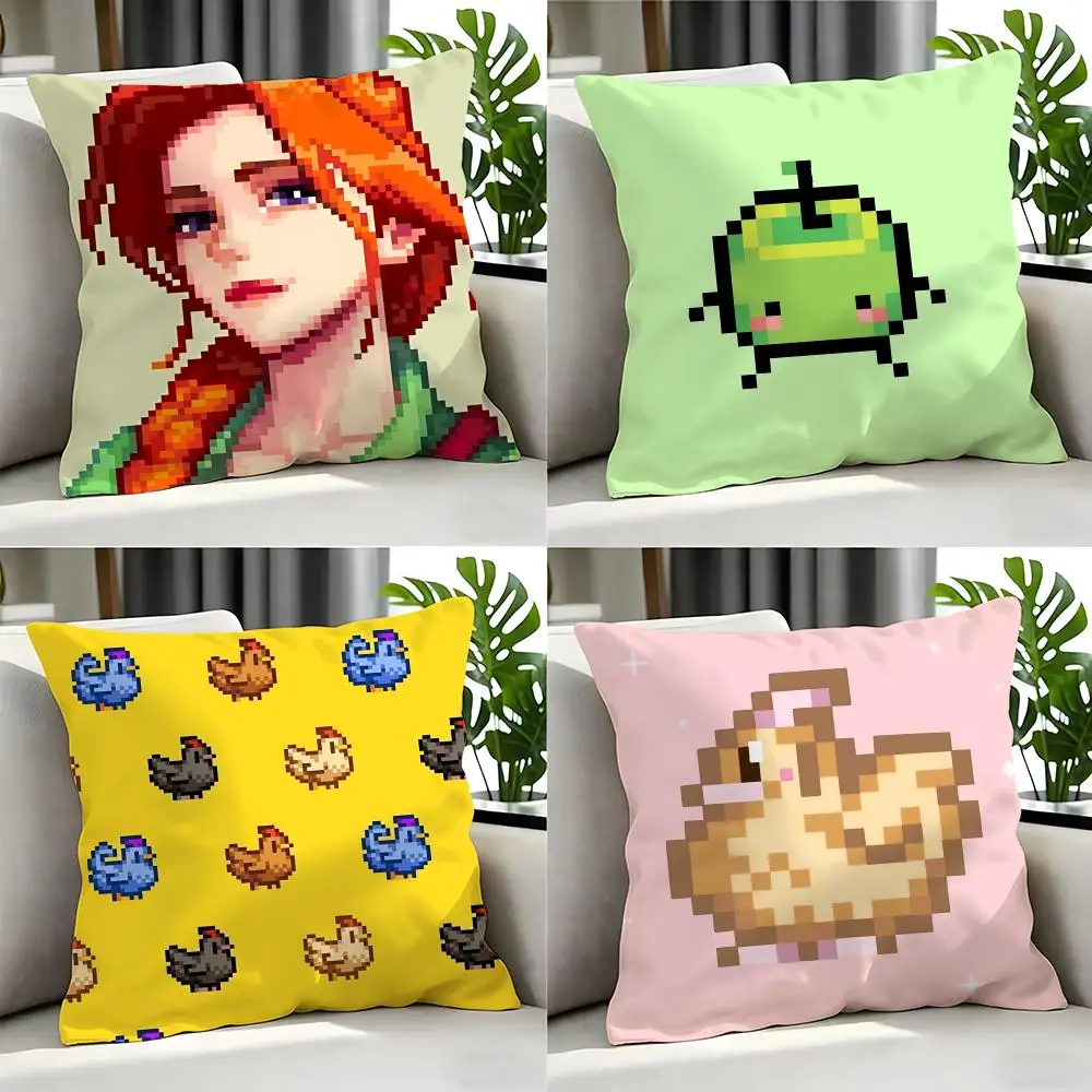 Game Stardew Valley Kissenbezug, Kissenbezug-Set, 4-teilig, 50 x 50, 45 x 45, 40 x 40, Kissenbezug, dekorativ, für Sofa, Heimdekoration