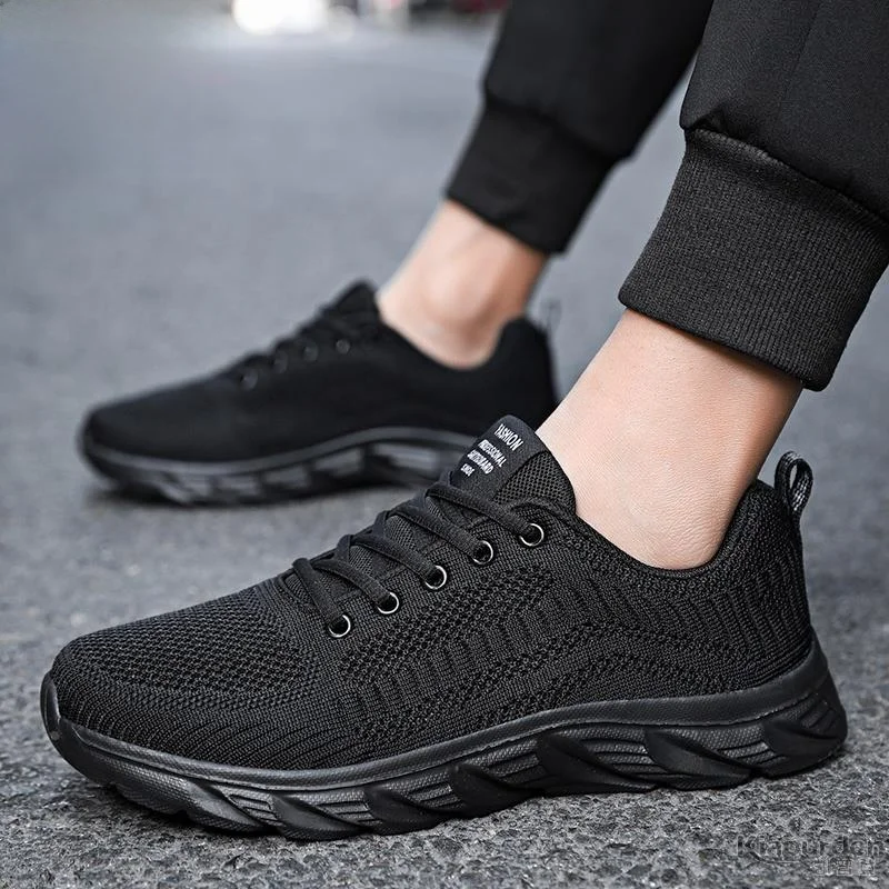

Flagship Men's Shoes Breathable Lightweight Casual Sports Sneakers Black Workwear Comfortable Soft Bottom Anti-slip Outdoor