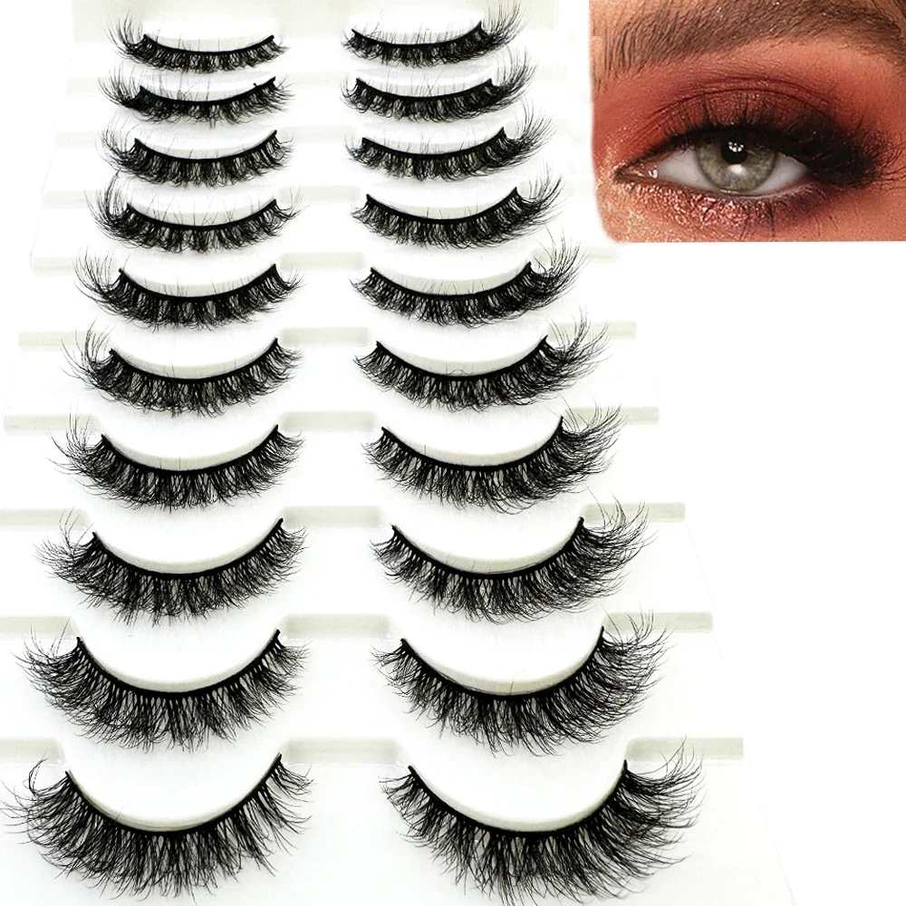 10pairs 3d mink lashes lashmakeup eyelashes soft fluffy lashes false eyelashes dramatic  extension make up 3d cilios faux cils