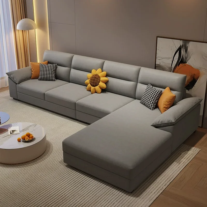 Modern Nordic leave-in technology fabric sofa combination, small and medium-sized apartment in the living room, cream