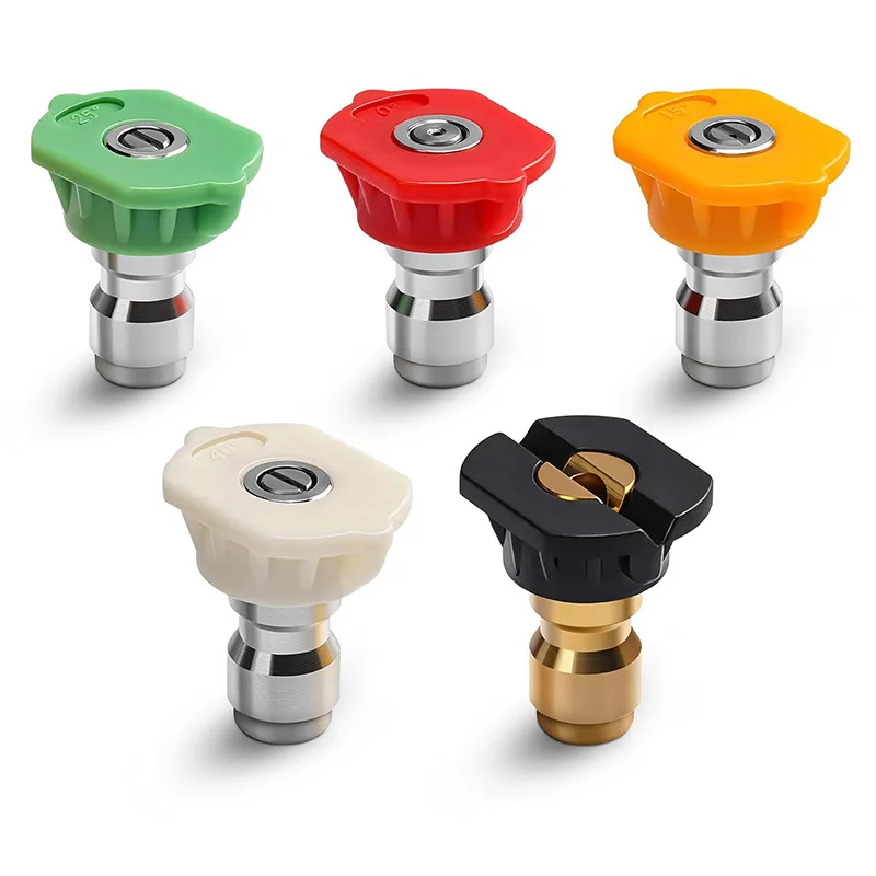

1 Pcs 1/4" Quick Connect Garden High Pressure Washer Spray Nozzle 0 15 25 40 Degree Watering Soap Nozzle Tip Garden Cleaning