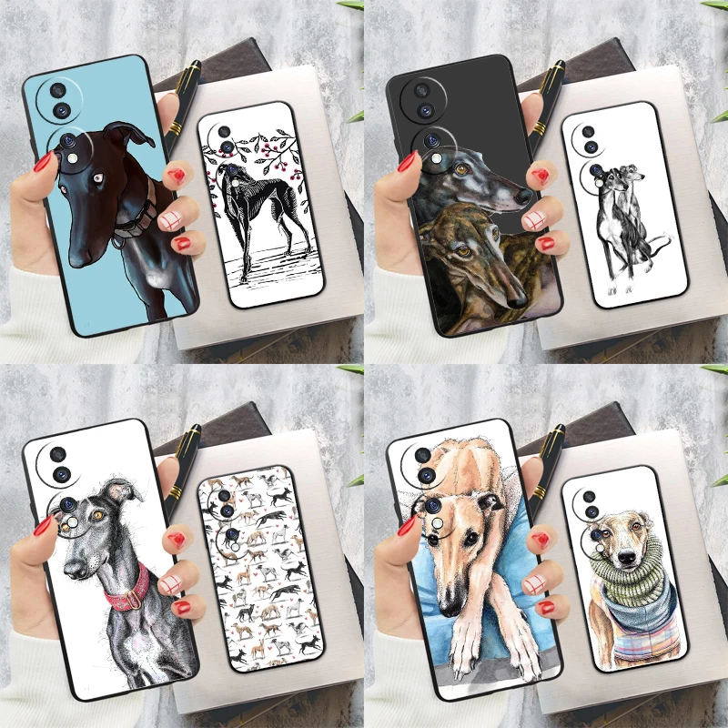 Funda de perro galgo galgo para Honor 200 Magic 5 6 Pro X9c X9a X8a X7a X6a X7 X8 X9 X8b X9b 50 70 90 Lite