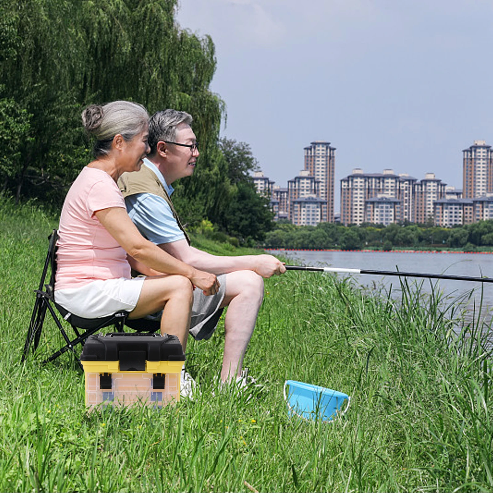 

1Pcs Fishing Tackle Box Multi-Function Fishing Gadget Case 4-Layers Organizing Tank Easy Carry Accessories Storage