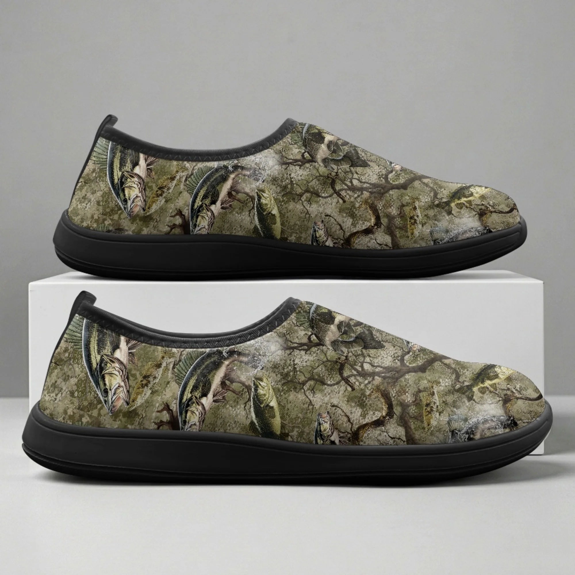 

XIXIRIMIDO Slip-on Wide-toed Shoes Fishing Camo Men's Breathable Mesh Shoes Womens Fashion Summer Sneakers Walking Shoes 36-46