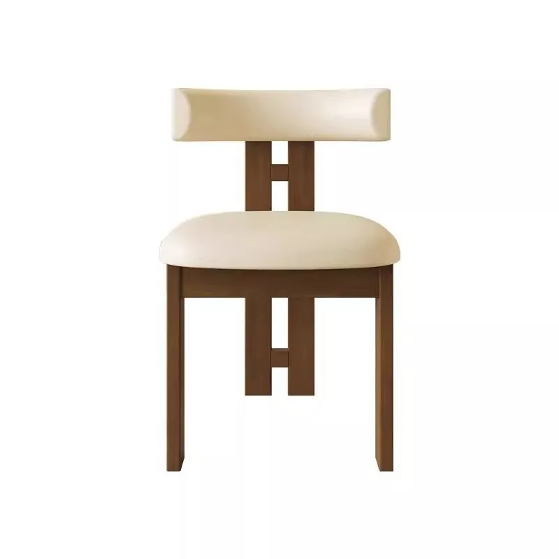 

French-Style Vintage Solid Wood Dining Chair Whiskered Pattern Retro Pastoral Nostalgic Design Light Luxury Living Room