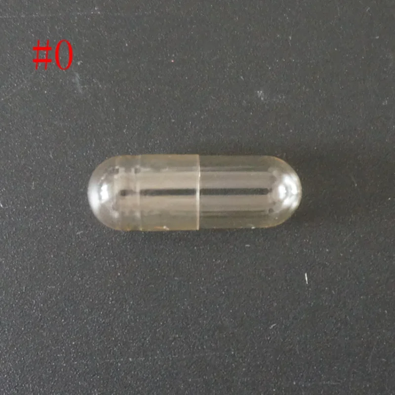 0# 1000-10000pcs Clear Hollow Gelatin Capsules , High Quality Empty Capsules,joined or Separated Capsules