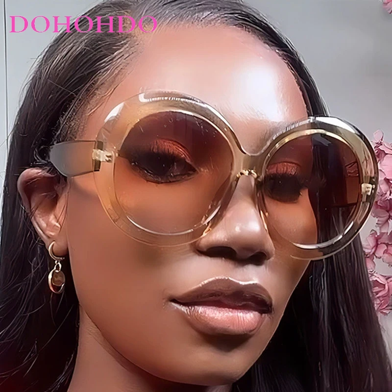 Luxury Brand Designer Classic Large Frame Circular Sunglasses UV400 Men Women Retro Fashion Trending Driving Sun Glasses Unisex