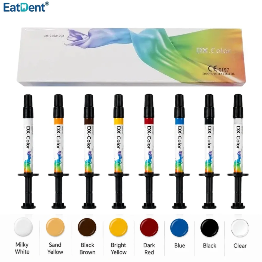 Dentex REAL COLOR Light Cure Color Pastes Dental Multicolored Dyeing Resin DX Color Flowable Resin Oral  Repair Flowing Material