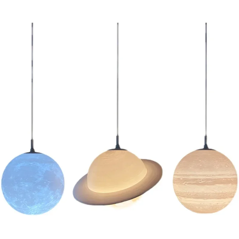 

Planet chandelier children's room corridor stairs entrance moon net red light