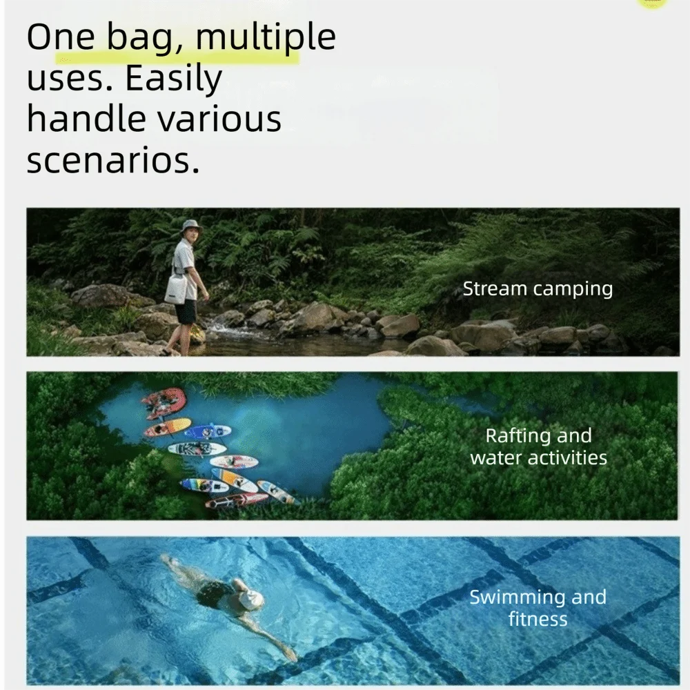 Large-Capacity Swimming Waterproof Bag Lightweight Portable Dry Bag Dustproof Roll-Top Travel Storage Bag Swimming