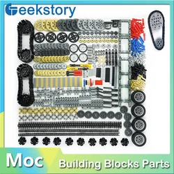 768PCS Cars Gears Axles Pack Technical Bricks Parts Wheels Connectors Chain Link Pins Joints Shock Absorber MOC Building Blocks