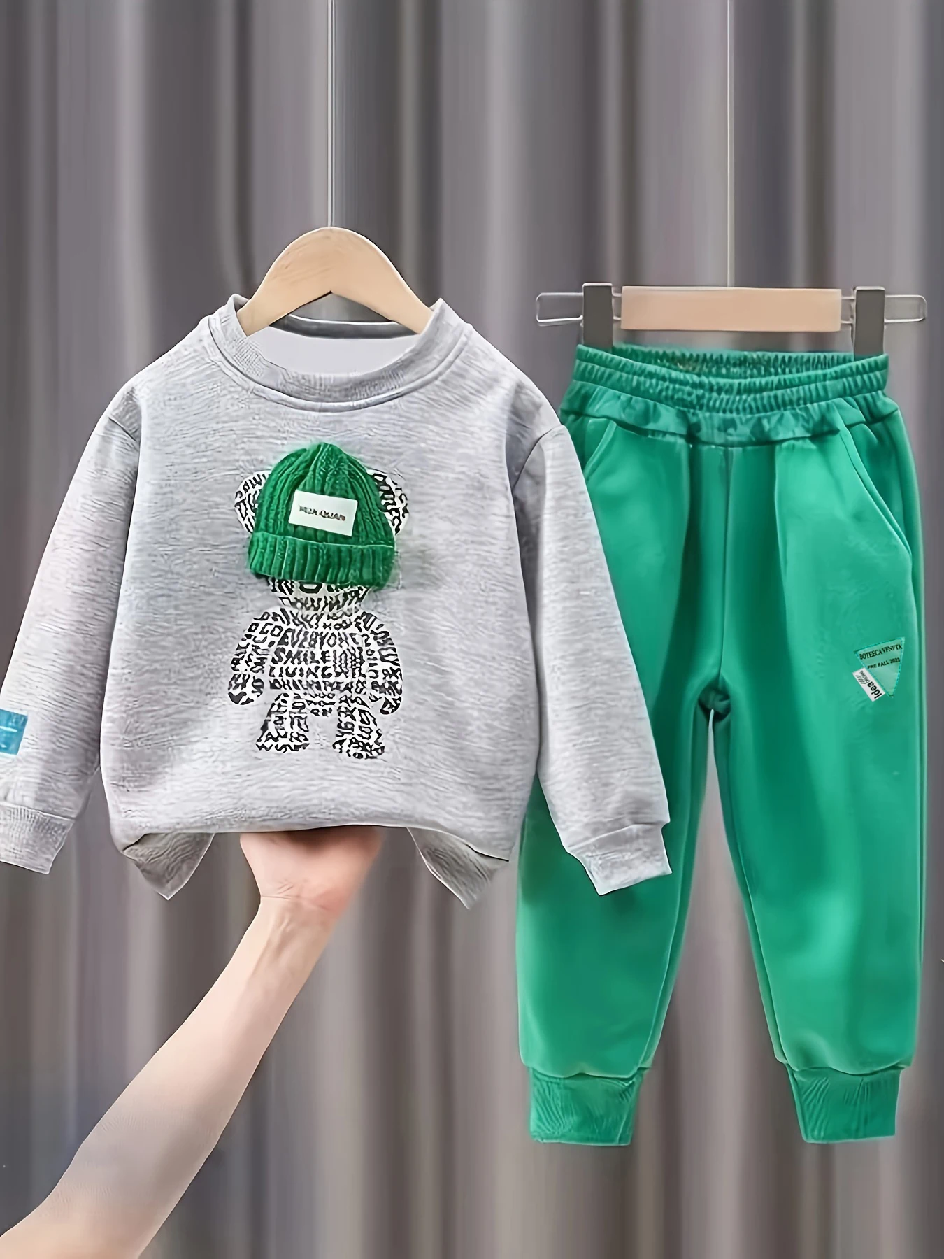 Spring Baby Girl Clothes Set Children Boy Cartoon Bear Top And Bottom 2 Pieces Suit Kid Long Sleeve Sweatshirt Pants Tracksuit