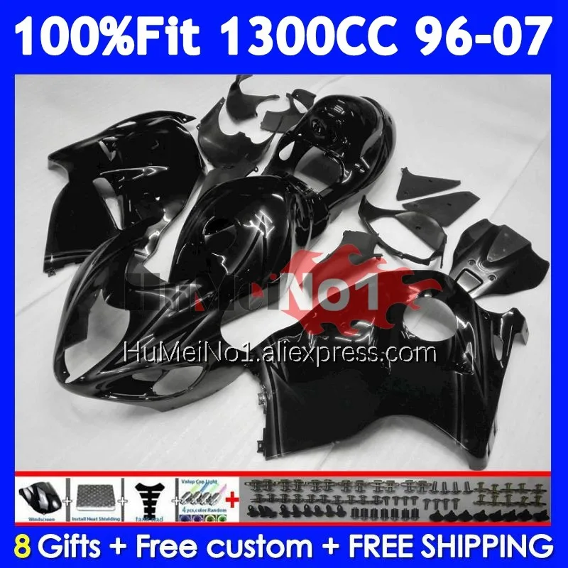 

Fairing For SUZUKI Hayabusa GSXR-1300 GSXR 1300 Glossy blk CC 125No.11 GSXR1300 1996 1997 1998 1999 2000 2001 02 03 04 05 06 07