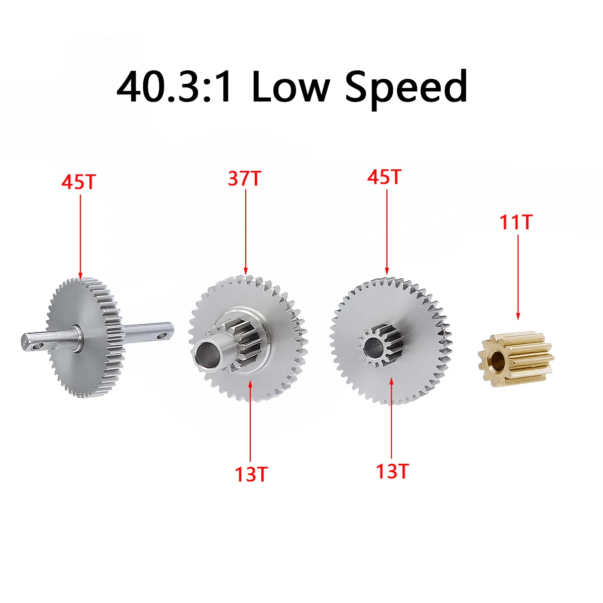 For TRX4M Steel Overdrive Underdrive Stock Transmission Gear Pinion Set For 1/18 RC Crawler TRX4M Bronco Defender Upgrade Parts