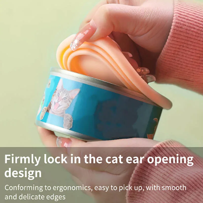 Tierfutterdose mit Löffel und Deckel, Katzenmuster-Design, Geeignet für Nassfutterdosen und Snacks, Leicht zu Reinigen und Praktisch zu Verwenden – Detail 5
