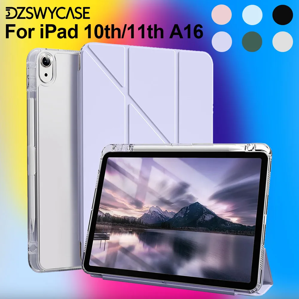 Case for iPad (A16) 11th Generation 11 Inch 2025/iPad 10th Generation 10.9 Inch 2022, with Pencil Holder, Y-Shaped Stand Cover