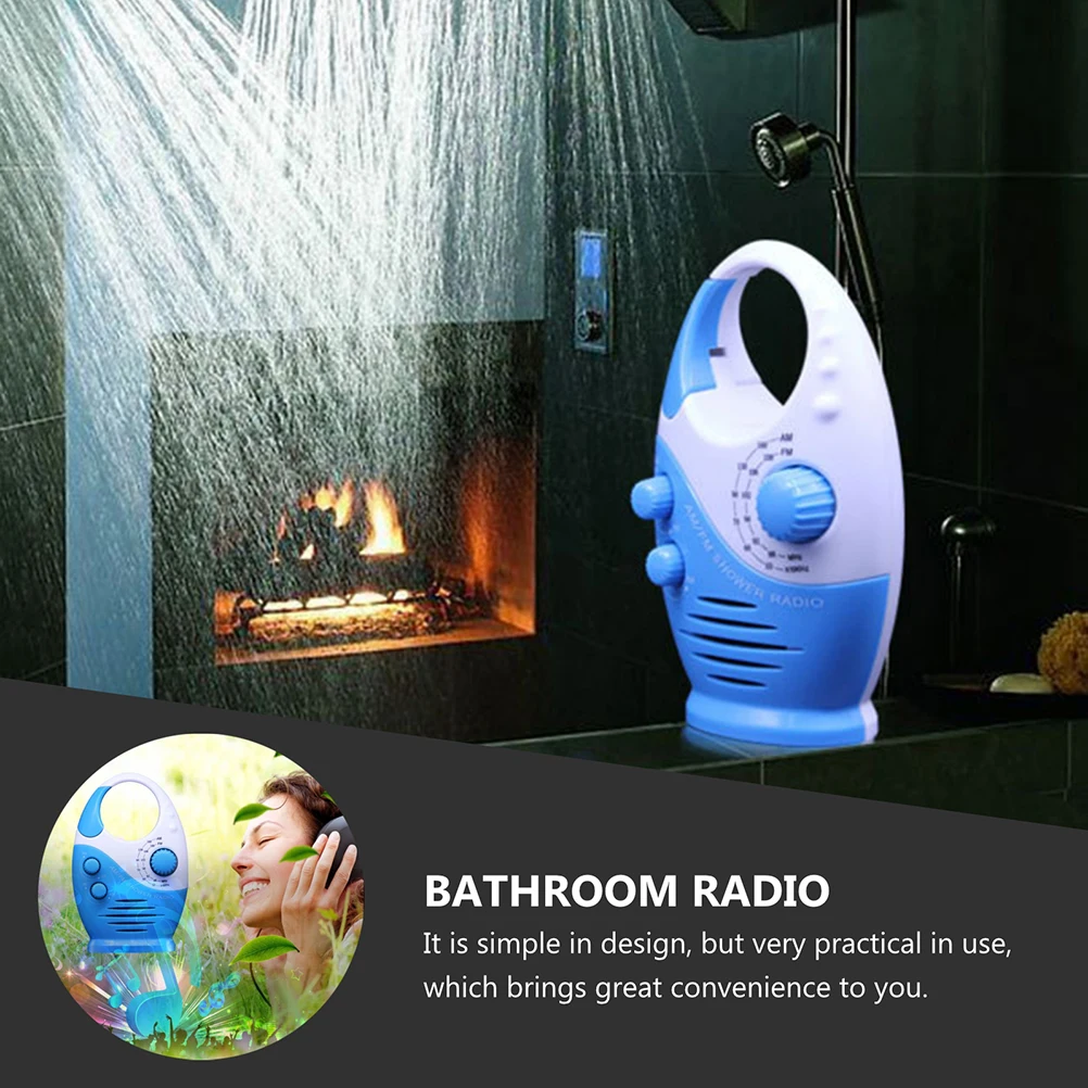 

1pc Waterproof Radio FM Receiver Mini Portable Speaker Shower Music Loudspeaker Bathroom Audio AM FM Tuner Speaker Sound System