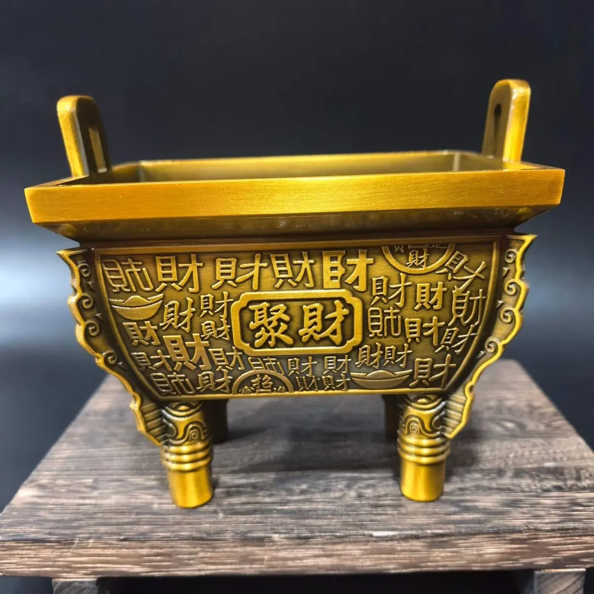 Square tripod gathering wealth Incense Burner Statue for Tea Home Decor Ornaments