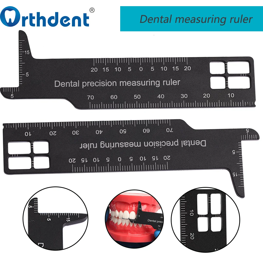 1 szt. Dentystyczny precyzyjny miernik linijka miernicza pomiaru rozpiętości narzędzi medycznych do fotografii zaciskowych urządzeń stomatologicznych