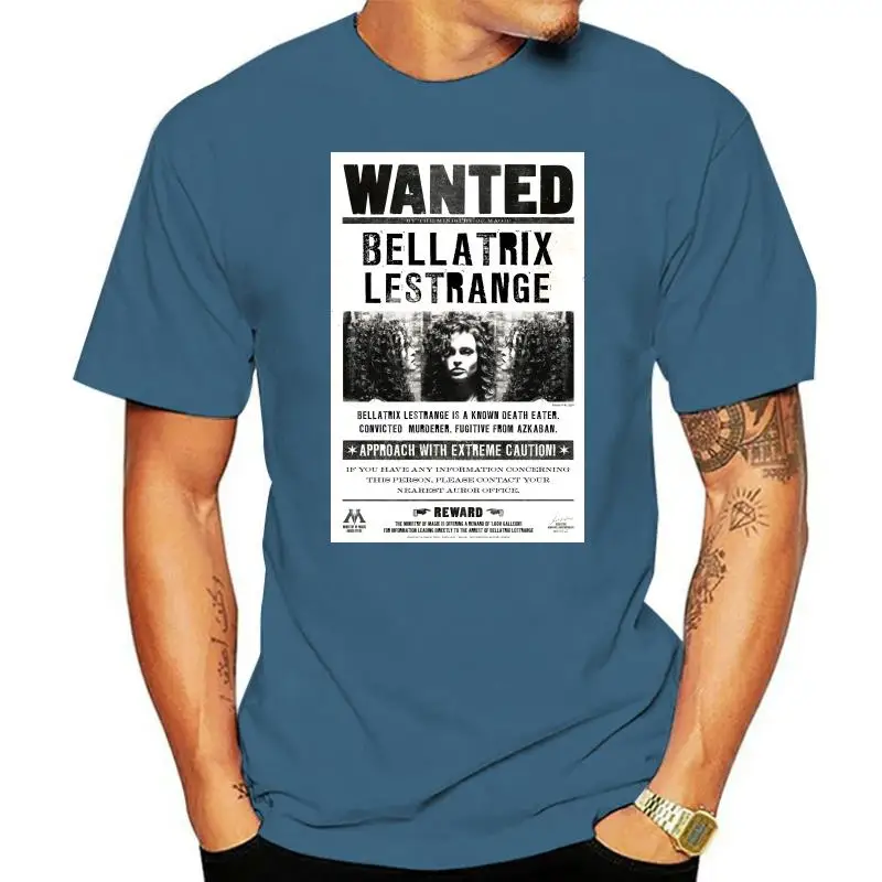 Men t-shirt Bellatrix LeStrange Wanted Poster tshirt Women t shirt