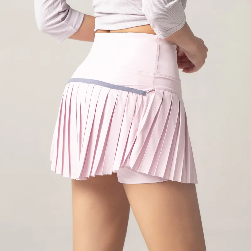 Women's Pleated Tennis Skort Non See-Through Quick Dry Breathable Built-in Shorts for Running Gym Outdoor Sports