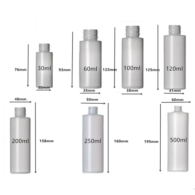 30/60/120/100/250/500ml 4/8oz plastic soft Squeeze natural-color HDPE cylinder round bottle with Flip Top disc spouted screw cap
