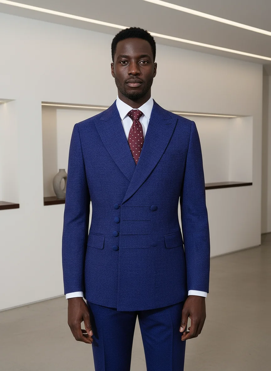 

【Clearance Price】 out of stock in certain sizes 2 piece set Elegant man suit blue Slim Fit Multiple buttons 2 piece outfit set