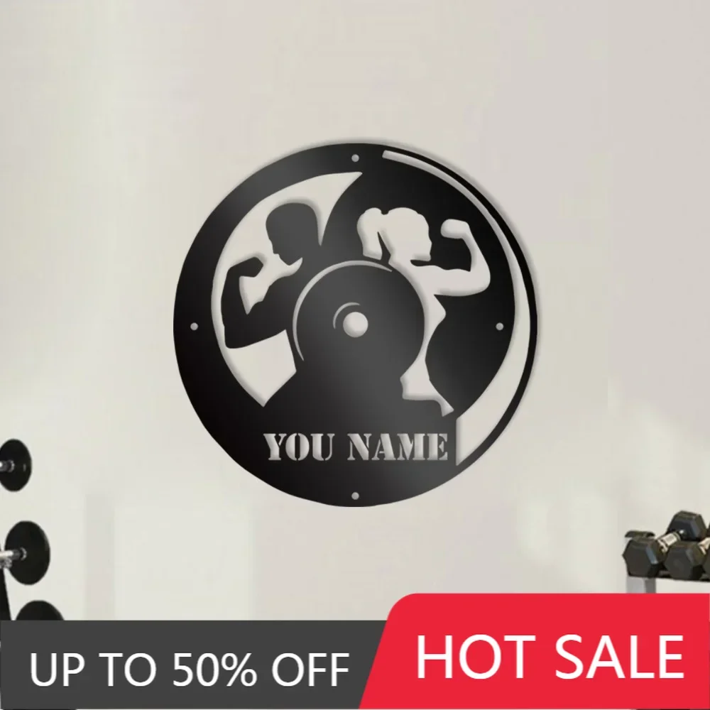 

1PC Unique Tailorable Metal Wall Art for Weightlifting Customize with Personal Name Tags Ideal Decor for Home Gym Enthusiasts