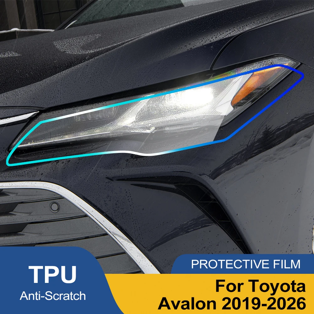 

Pre Cut Anti-Scratch Headlight Vinyl Wrap Film For Toyota Avalon 2019-2026 Smoke Black TPU PPF Car Headlight Protective Film