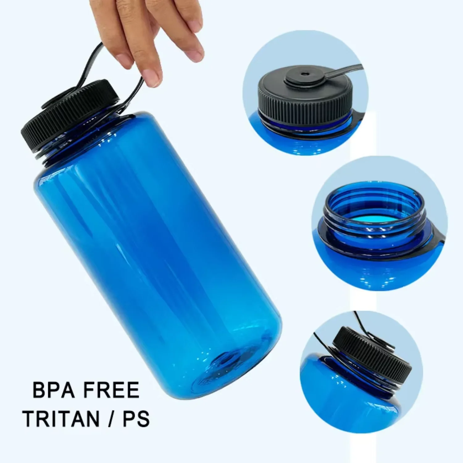 

Large Clear 32 oz Reusable Leak-Proof Transparent with Screw-on Lid and Handle
