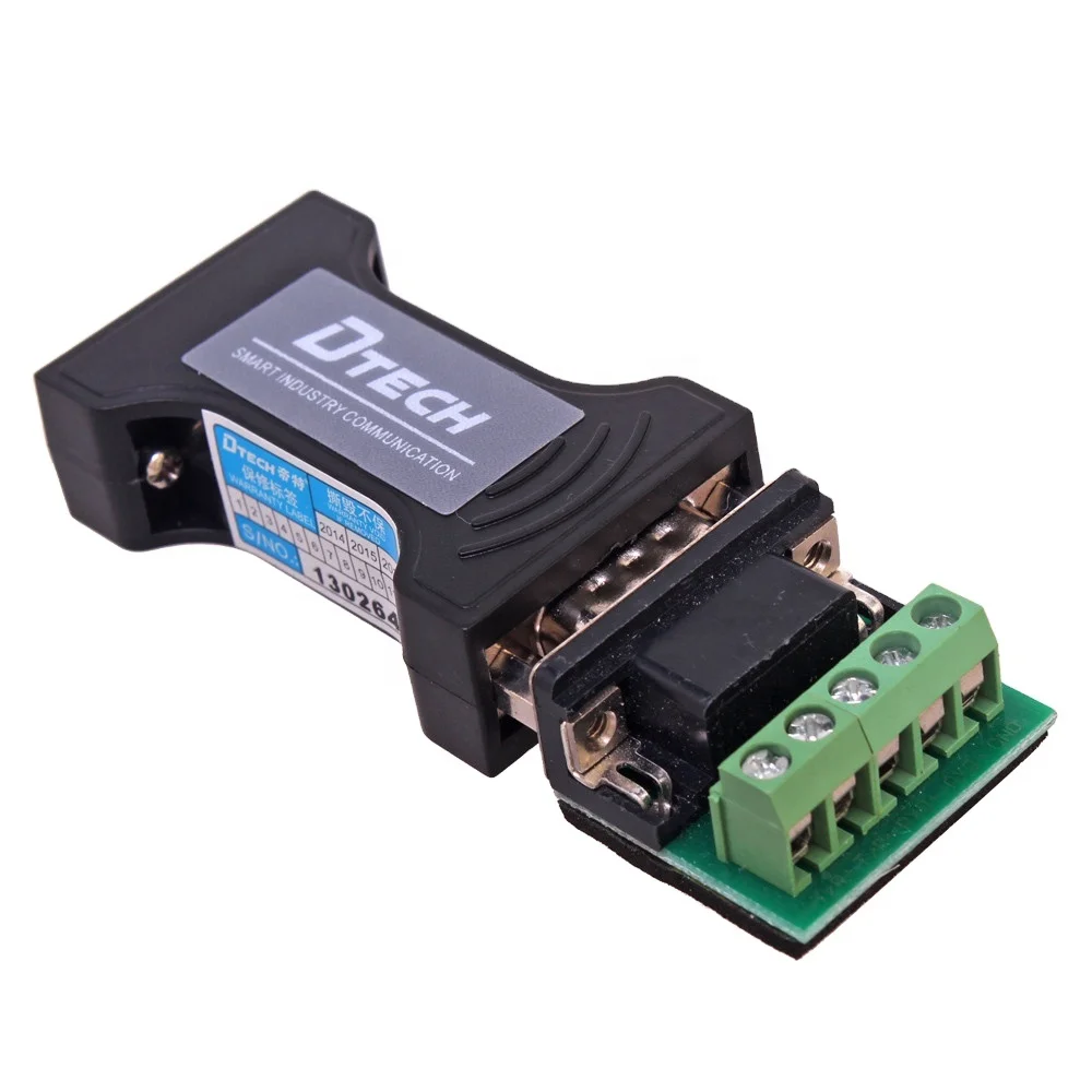 Dtech OEM RS232 naar RS485/RS422 Converter DB9 Pin 1200M 115.2Kbps Plug en Play RS232 naar RS485 Adapter voor Computer Monitor