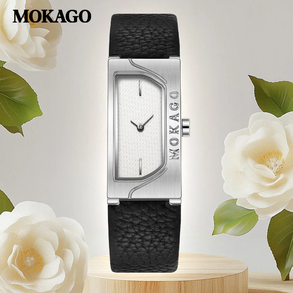 

Классические прямоугольные женские кварцевые часы - водонепроницаемые роскошные легкие с кожаным ремешком, элегантные темпераментные женские наручные часы