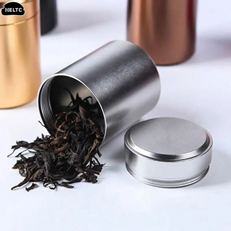 1PC Aluminum Storage Jar Portable Seal Tea Canisters Mini Tea Storage Containers Tea Coffee Tin For Candy Chocolate Sugar Spices