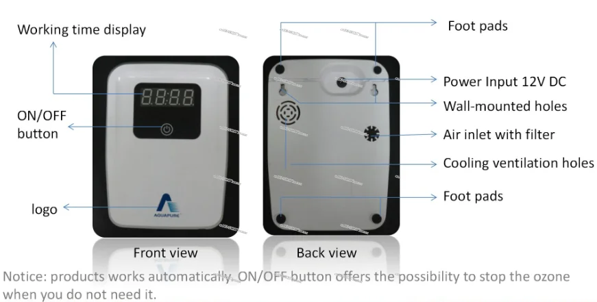 Automatic Tap Water Purifier and Ozone Generator for Kitchen Use