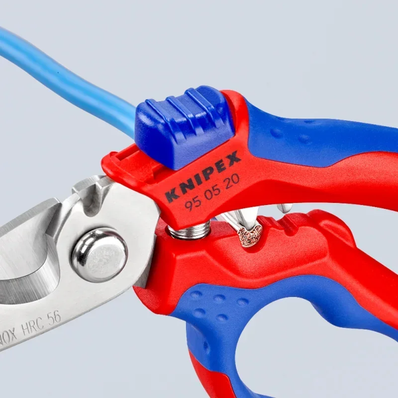 KNIPEX 95 05 20 SB Angled Electricians Scissors  for Easy Storage Hardness Cutting Edges Shear KNIPEX Hand Tools