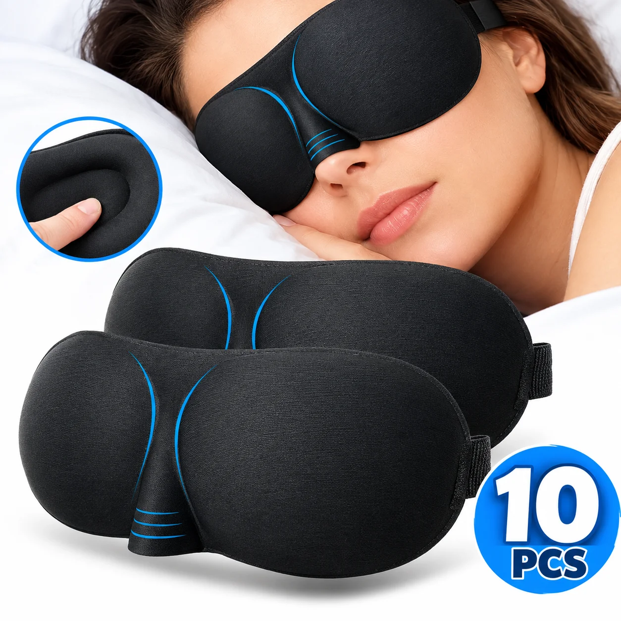 3D Black Full Shading Sleep Mask Relaxing and Zero Pressure Soft and Breathable Nap Mask To Relieve Eye Fatigue