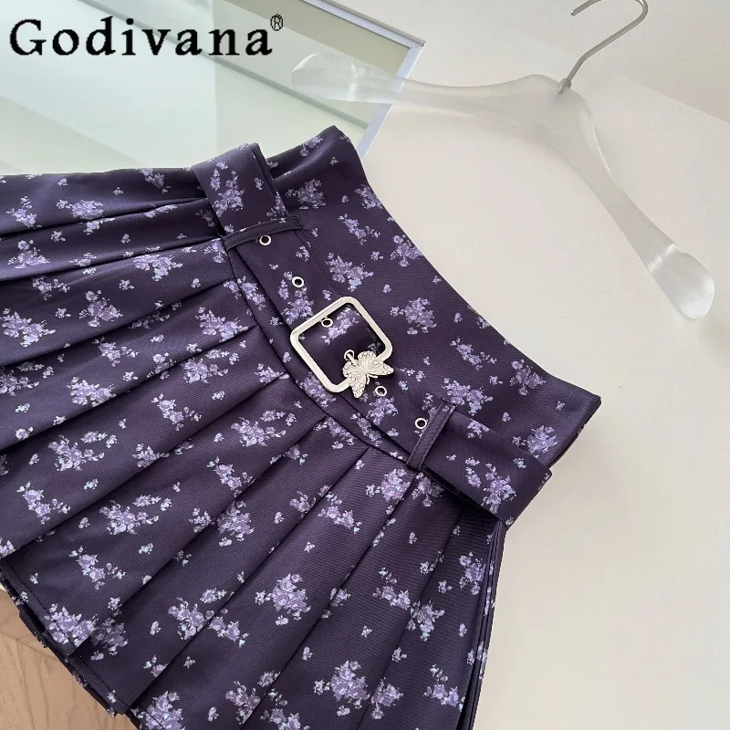 サマーパープルロリータセット レディース 純正オリジナルデザイン セクシー トップスとショートスカートスーツ 女性用スリムプリンセス ツーピース outfits