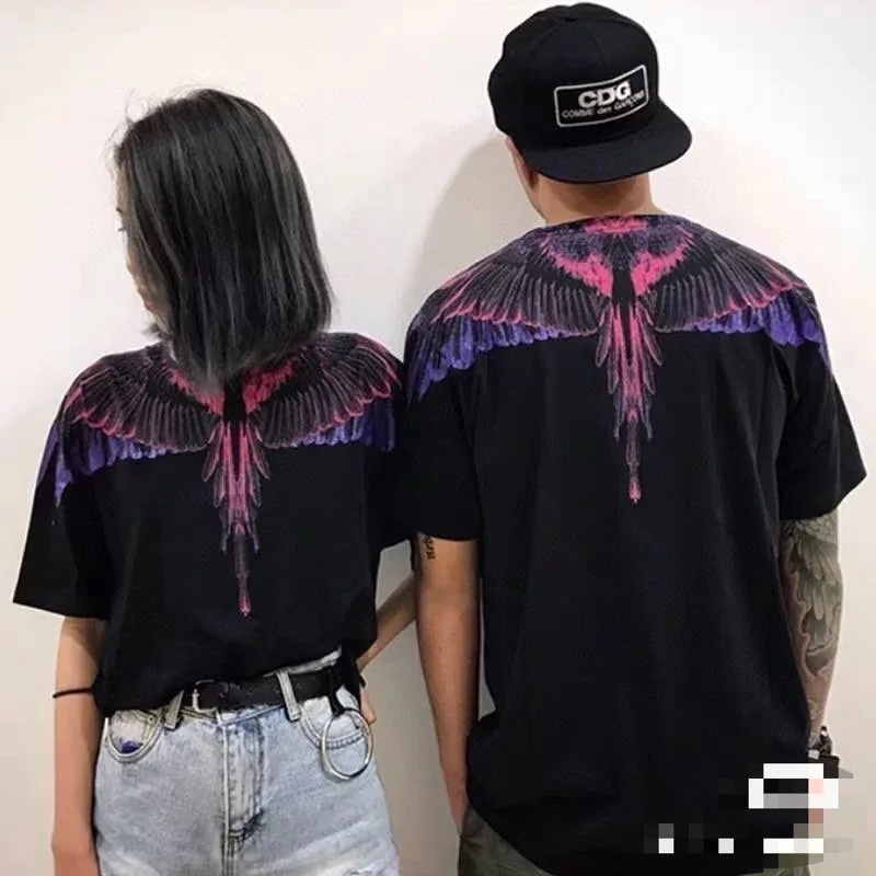Высочайшее качество, мужская и женская быстросохнущая футболка Marcelo Burlon MB, брендовые футболки с принтом крыльев, спортивные повседневные футболки Y2K Street с коротким рукавом