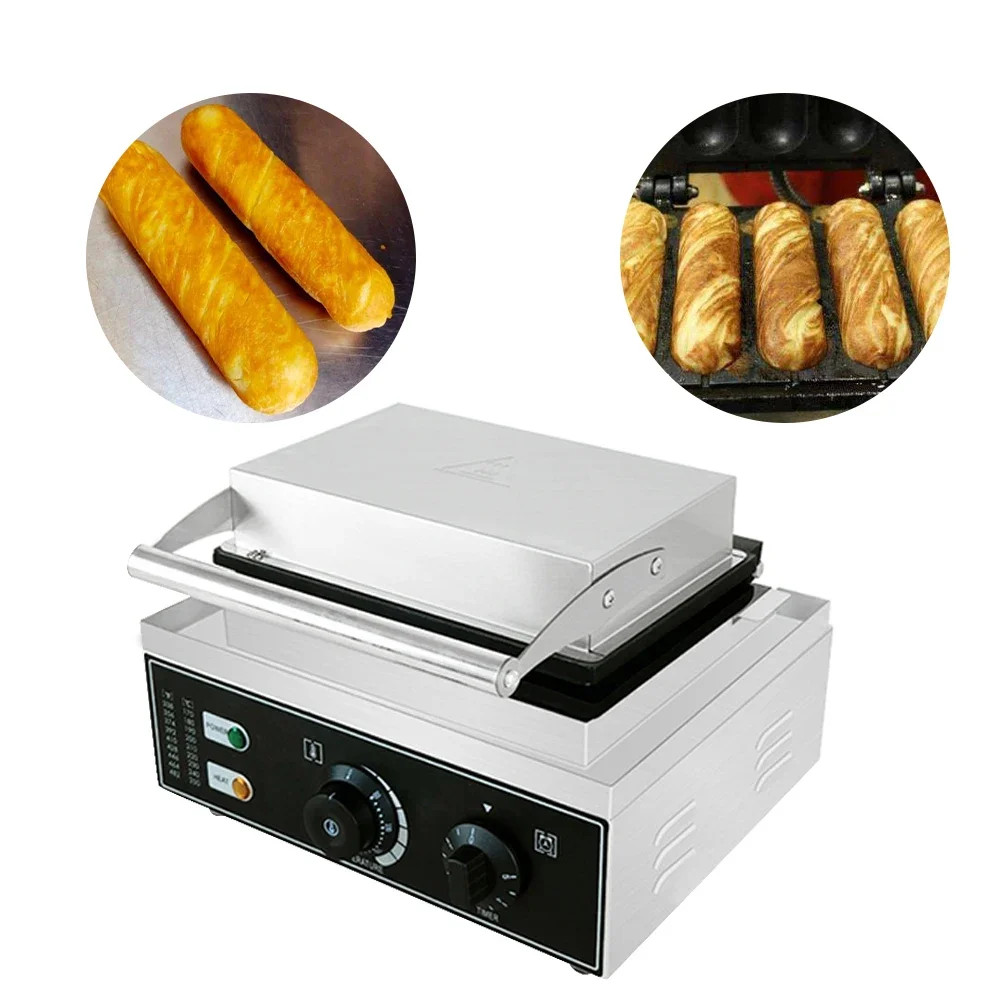 LXCHAN Commercial Waffle Grilled Sausage Hot Dog Crispy Machine Milk Stick Doughnut Maker Fish Shaper French Waffle Maker