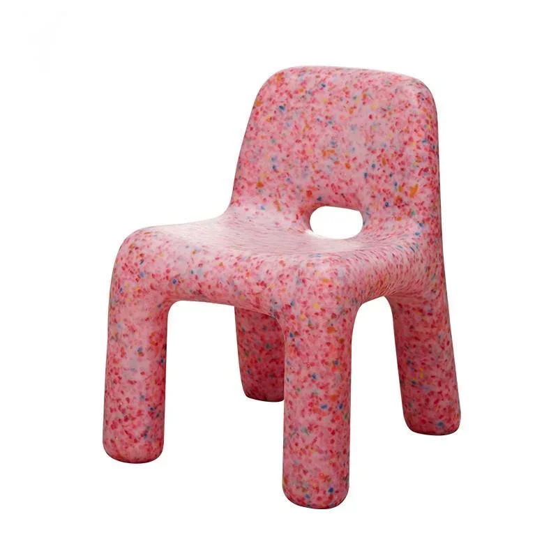 Nordic Ins Simple Kid Chair Short Style Ins Back Plastic Stool Family Living Room Small Bench Kindergarten Baby Dining Chair