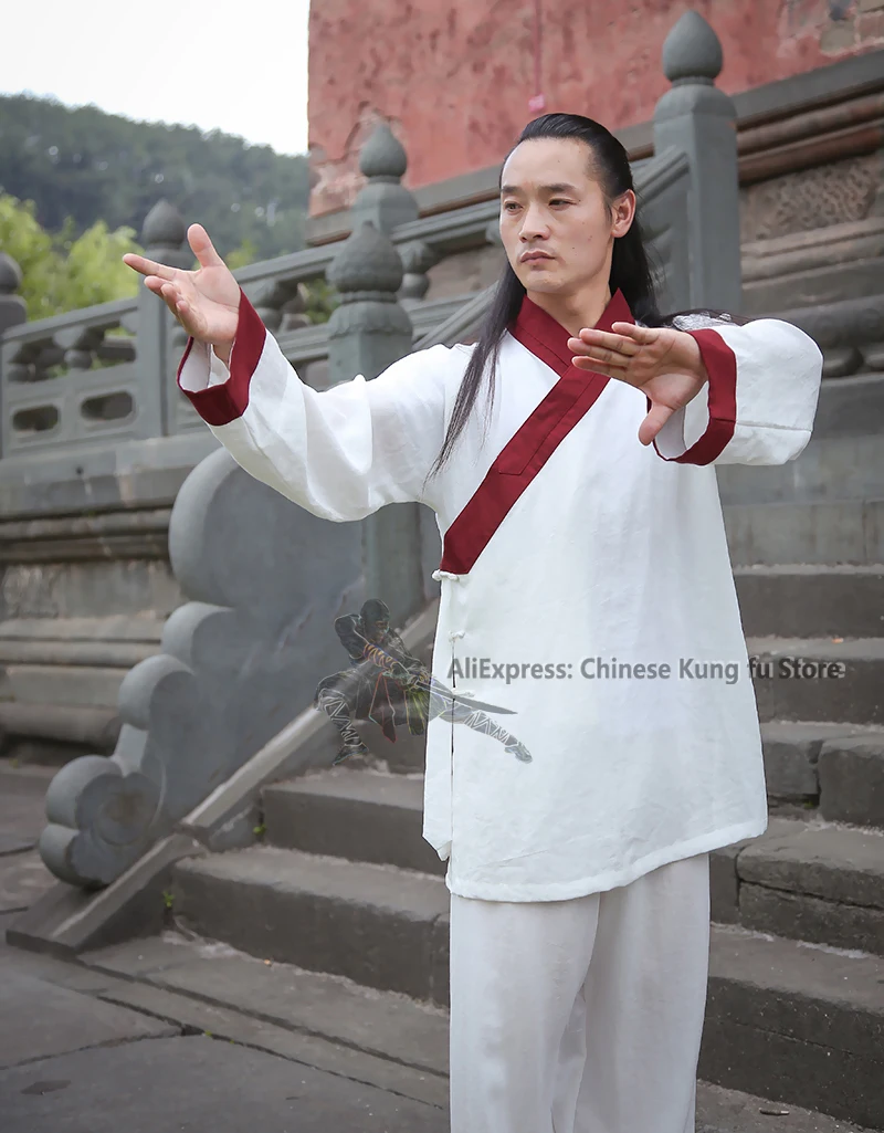 Custom 25 Colors Wudang Robe Taoist Tai chi Uniform Kung fu Suit Wing Chun Martial arts Sets Meditation Clothing