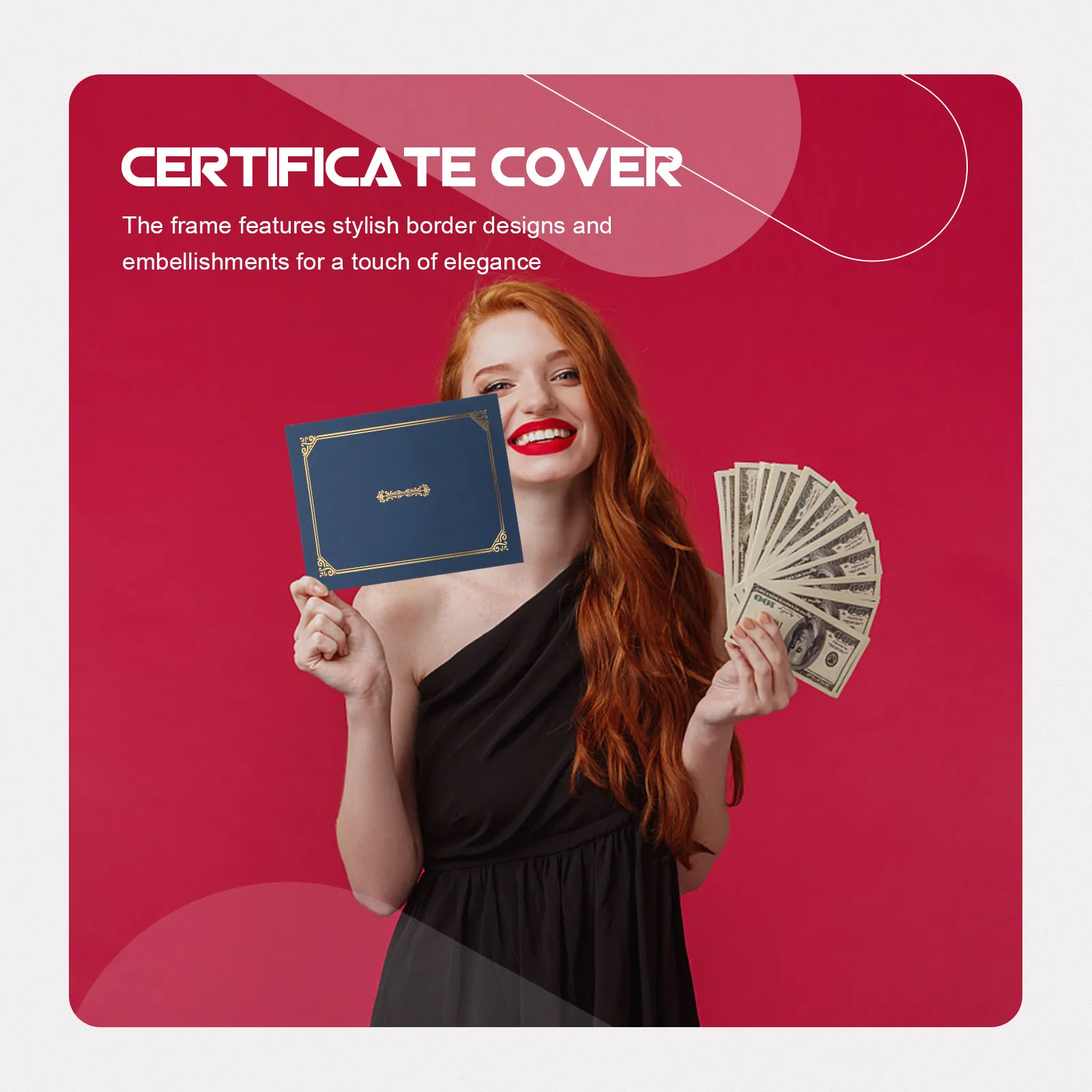 

5Pcs Certificate Covers Gold Stamping Paper Document Holders Elegant Diploma Protective Covers Award Presentation Frames A4