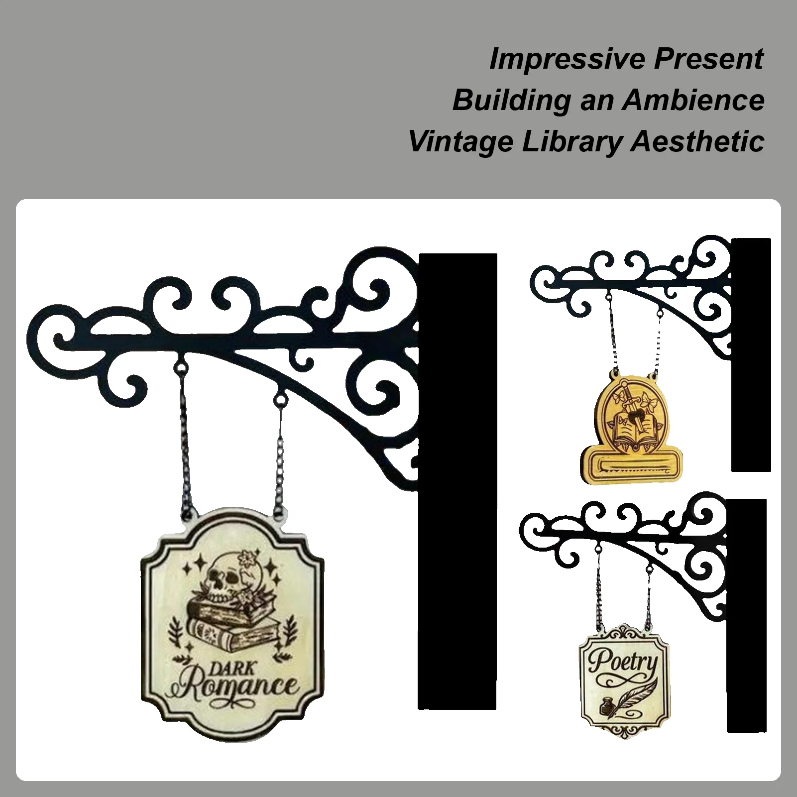 Halloween Decoration Book Nook Tavern Signs Book Type Divider Bookmark Divider For Bookshelf Library Book Management