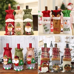 Christmas Wine Bottle Cover Santa Claus Wine Bottle Bag Christmas Decorations for Home 2022 New Year Party Table Ornaments