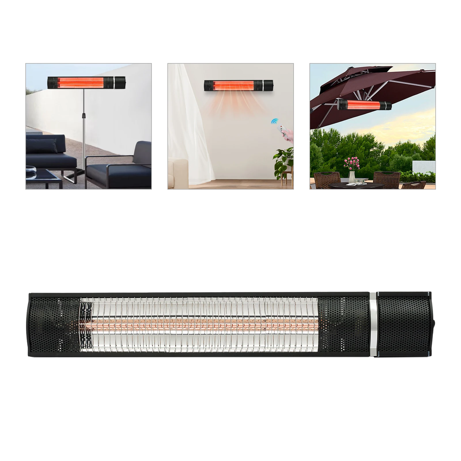 Wandmontierter Außen-Infrarotheizstrahler, Elektrischer Terrassenheizer mit Fernbedienung, Elektrischer Raumheizer (SF-104) für Hinterhöfe