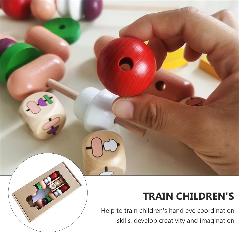 مجموعة واحدة من ألعاب الكباب الخشبية للشواء والتعليم المبكر للأطفال، لعبة تعليمية تفاعلية خيالية، هدية تعليمية